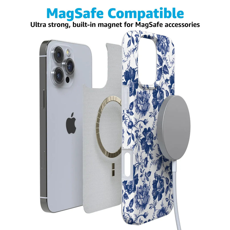 Rose to Fame | Blue & White Rose Floral Case