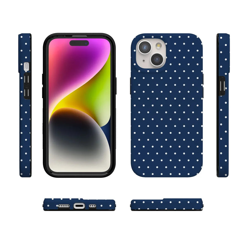 On the Dot | Navy Polka Dot Case