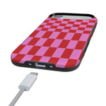 Vibe Check | Pink Checkerboard Case