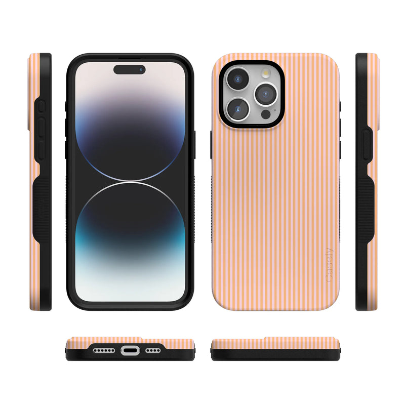Stripes and the City | Orange & Pink Pinstripe Case