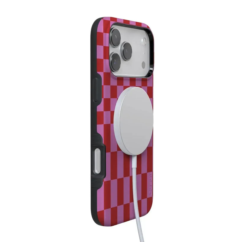 Vibe Check | Pink Checkerboard Case
