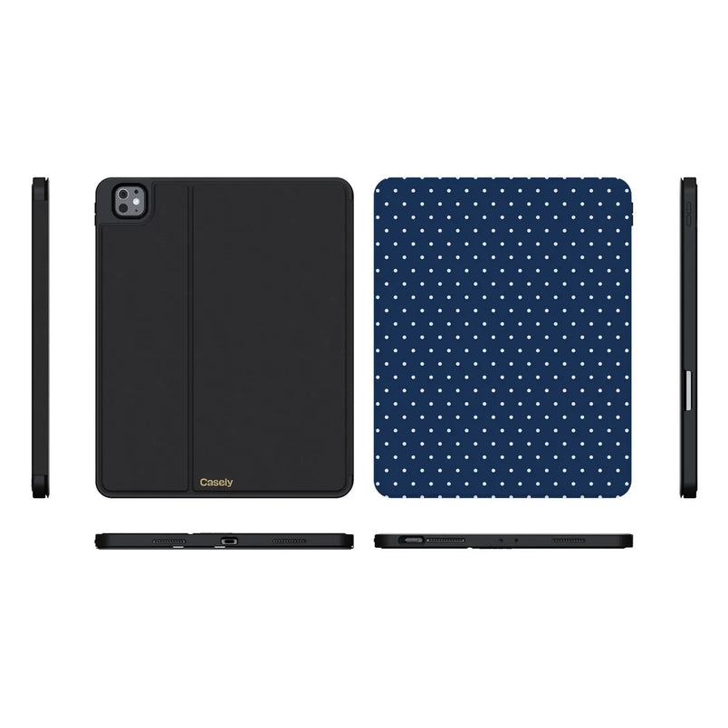 On the Dot | Navy Polka Dot iPad Case