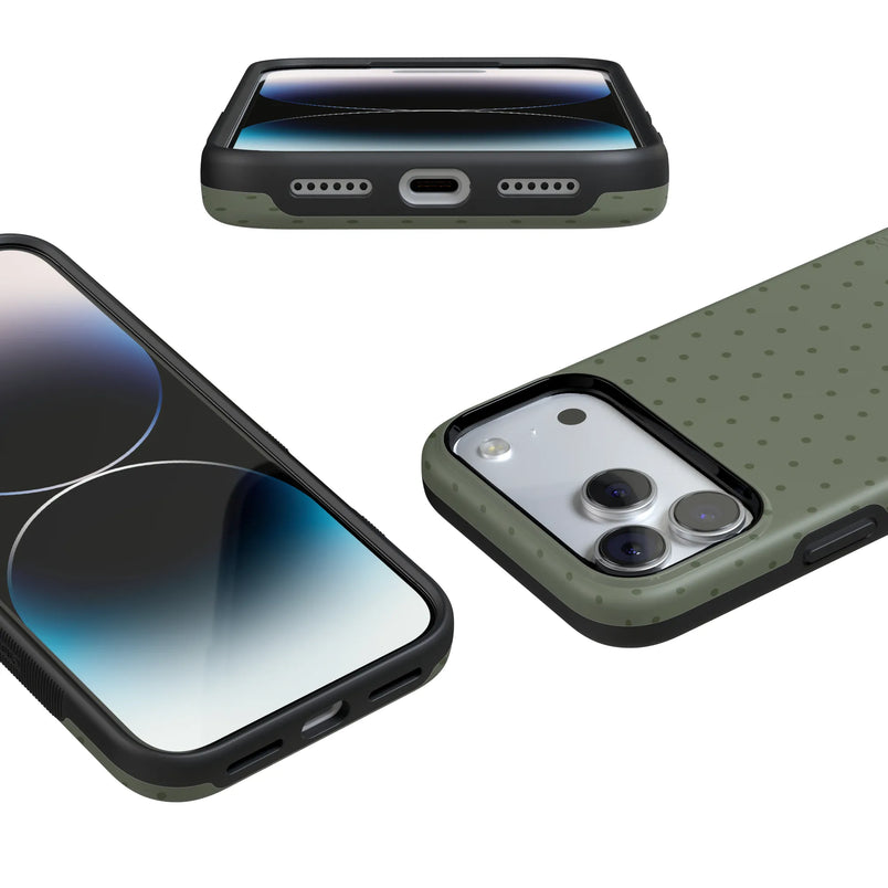 On the Dot | Olive Green Polka Dot Case