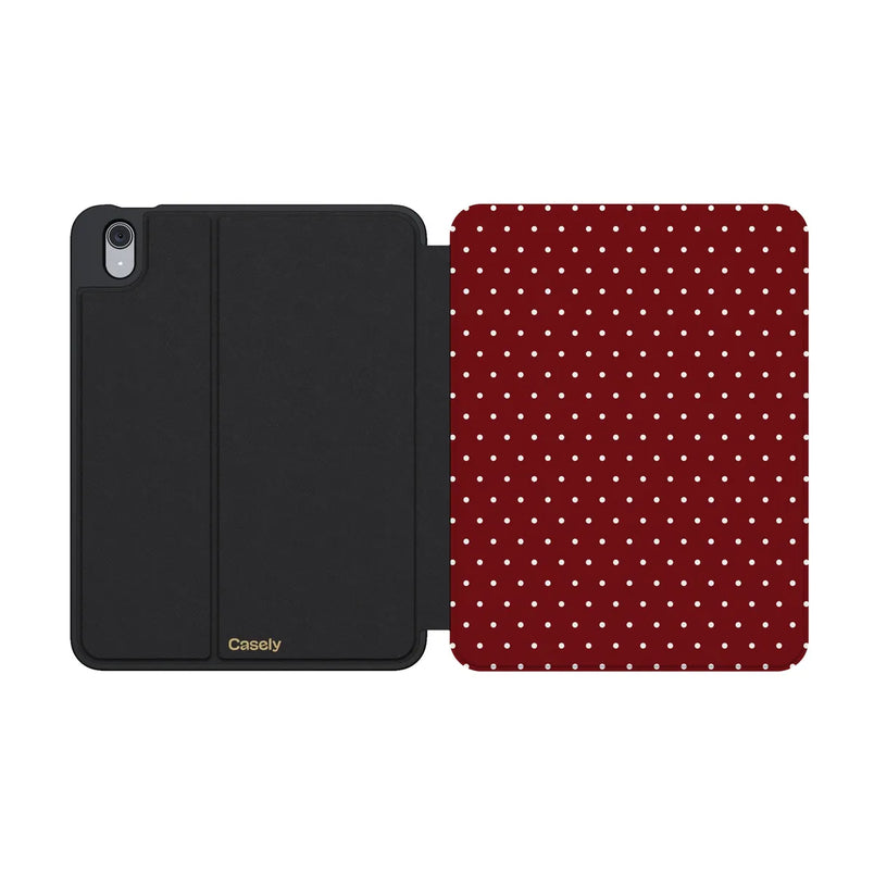 On the Dot | Maroon Polka Dot iPad Case