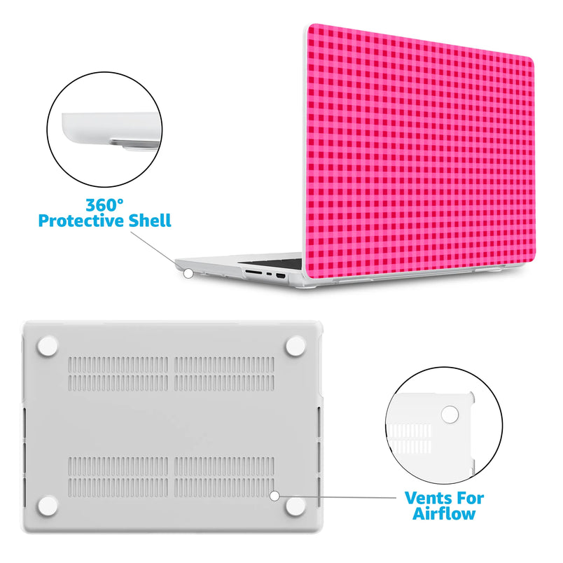 Sweet Jam | Hot Pink Gingham Laptop Shell