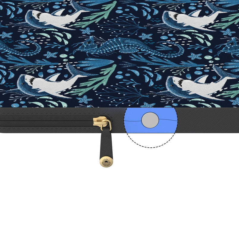 Midnight Reef | Shark Print Laptop Case