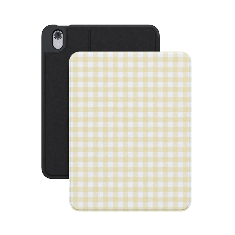 Pastel Picnic | Yellow Gingham iPad Case