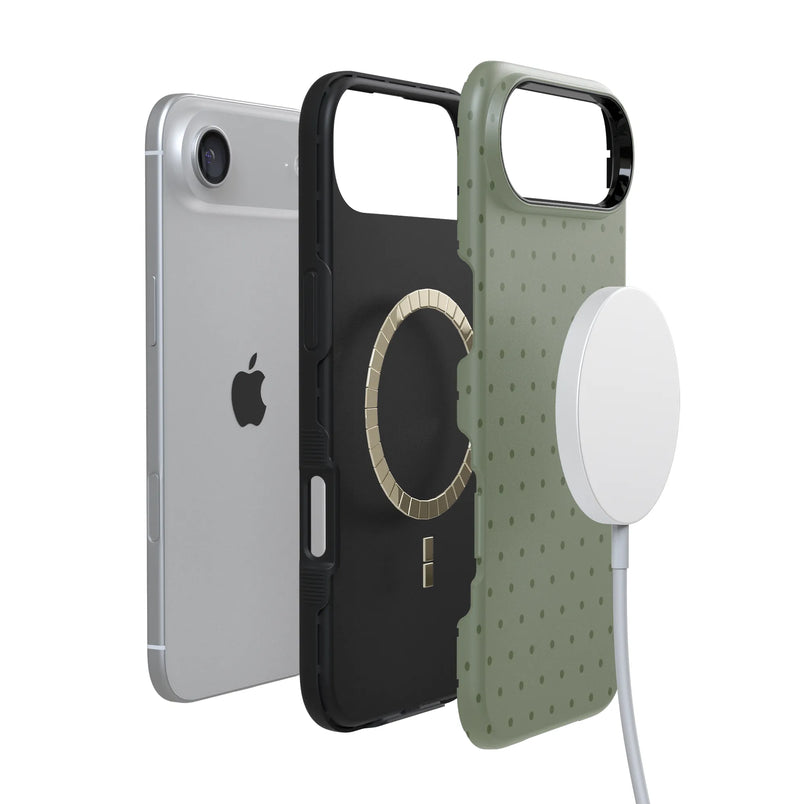 On the Dot | Olive Green Polka Dot Case