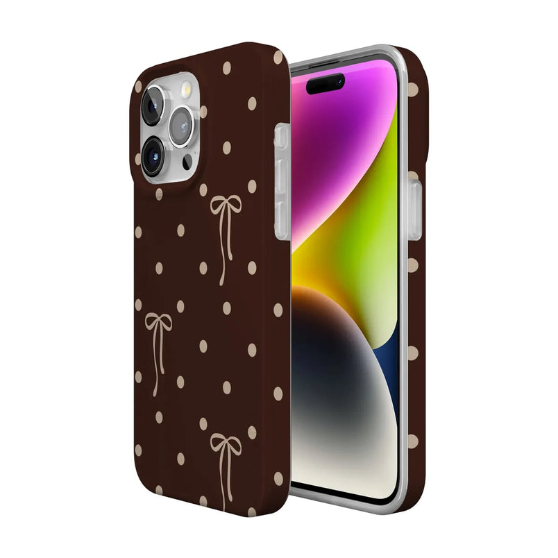 Teddy Bows | Brown Polka Dot Case