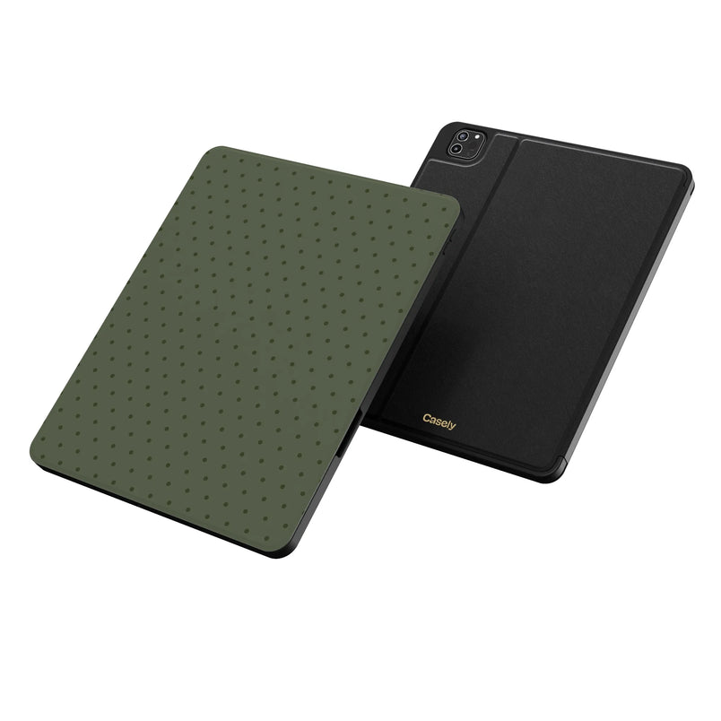 On the Dot | Olive Green Polka Dot iPad Case