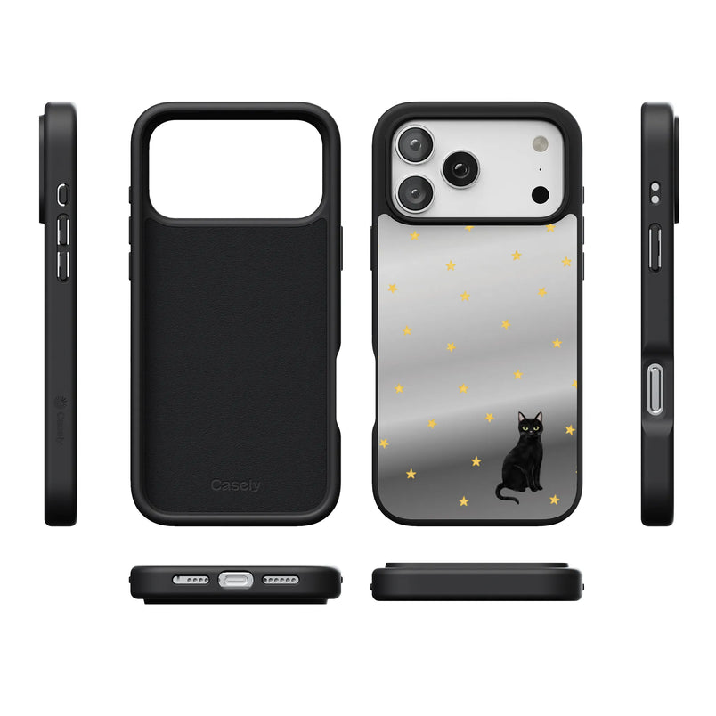 Black Meow-gic | Mirrored Cat Case