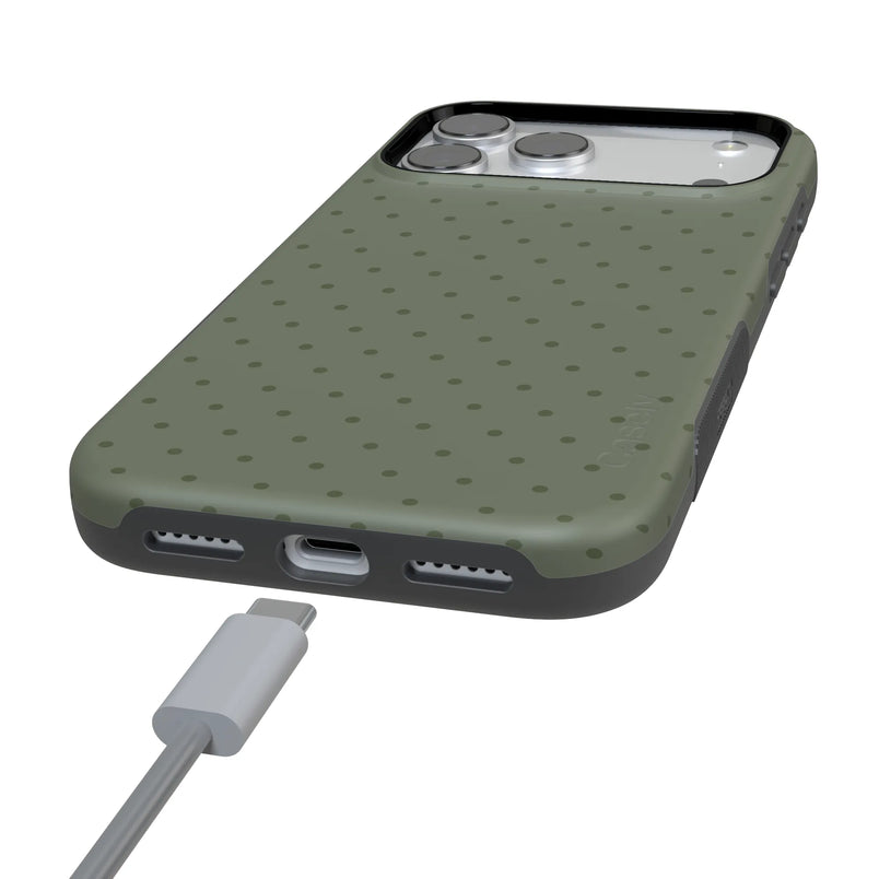 On the Dot | Olive Green Polka Dot Case