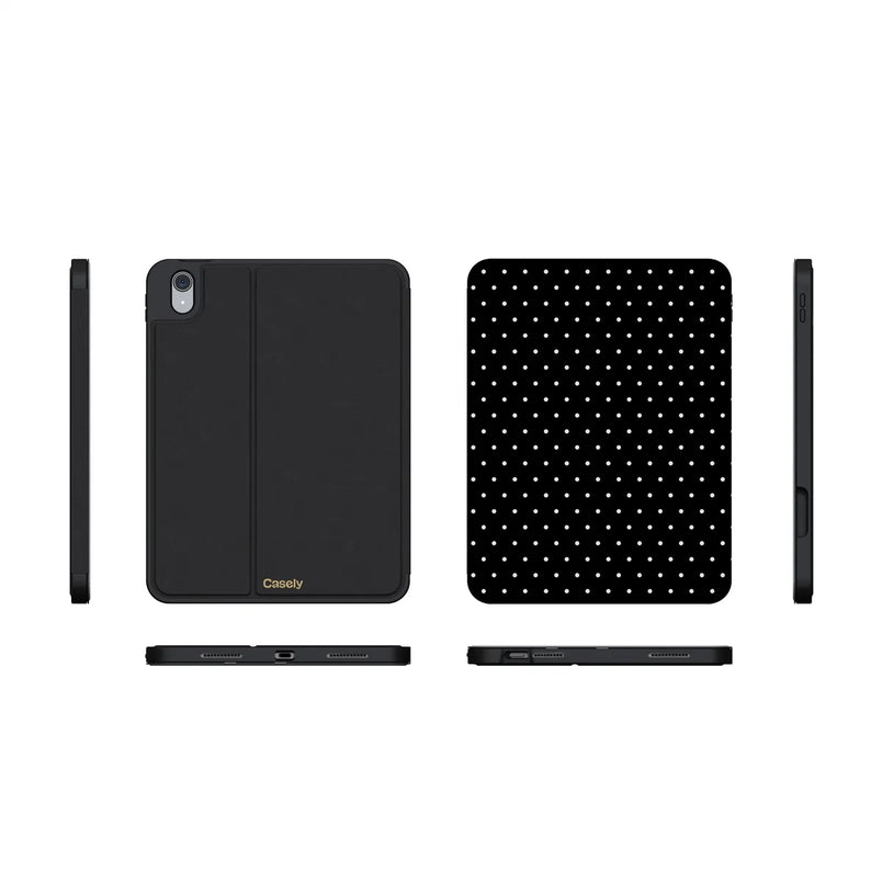 On the Dot | Black Polka Dot iPad Case