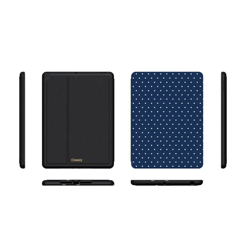 On the Dot | Navy Polka Dot iPad Case