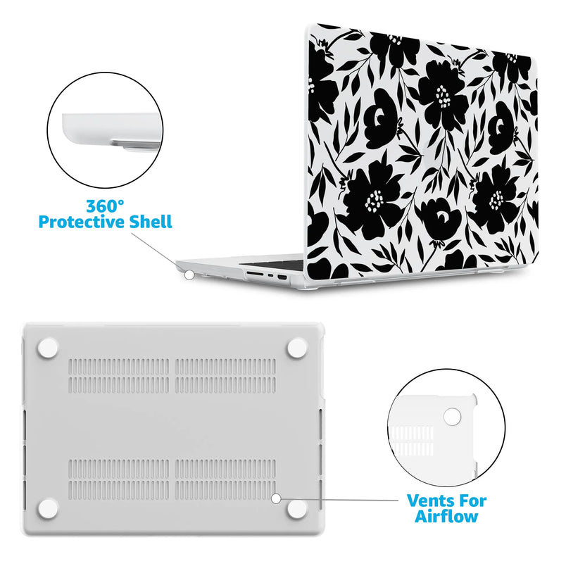 Dark Fantasy | Contrast Floral Laptop Shell
