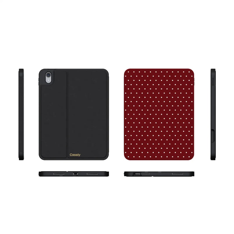 On the Dot | Maroon Polka Dot iPad Case
