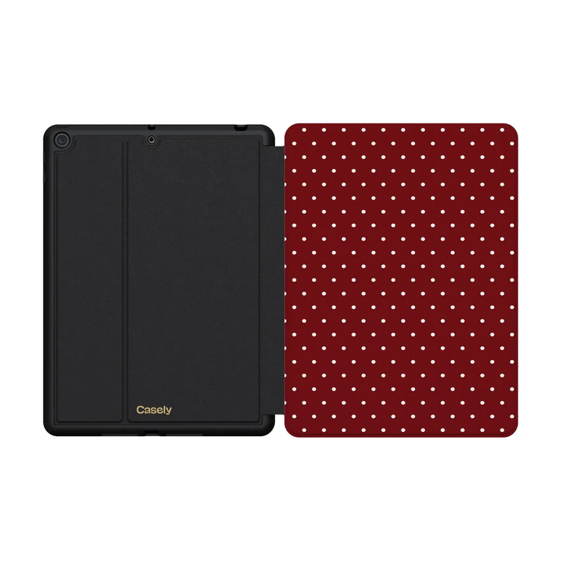On the Dot | Maroon Polka Dot iPad Case