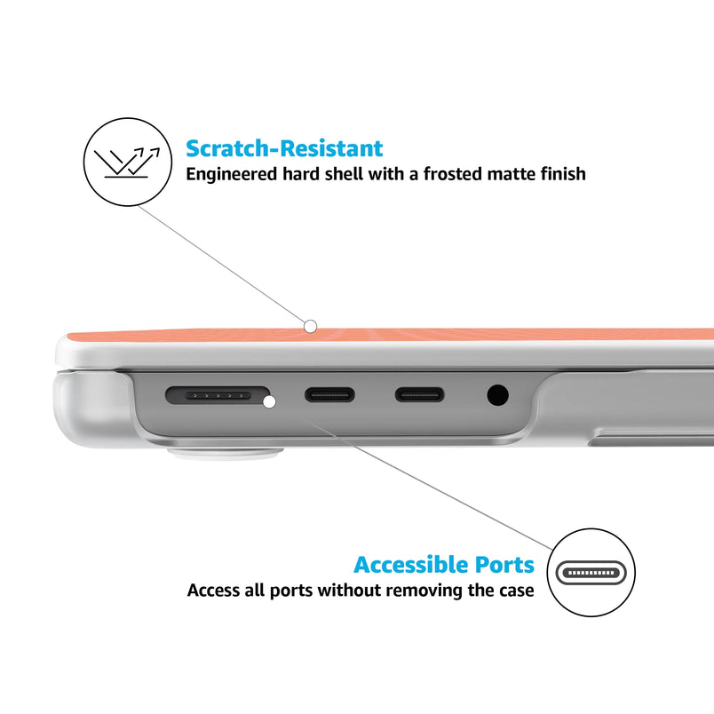 Perfect Stripes | Orange & Pink Stripes Laptop Shell