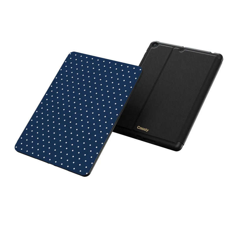 On the Dot | Navy Polka Dot iPad Case