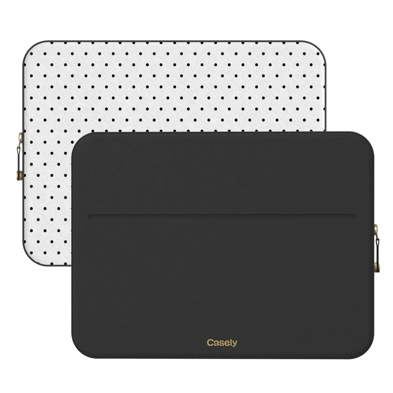 On the Dot | White Polka Dot Laptop Case