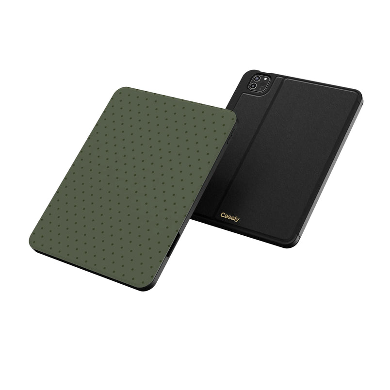 On the Dot | Olive Green Polka Dot iPad Case