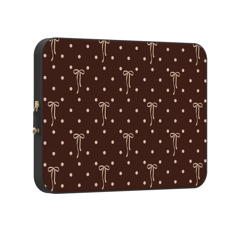 Teddy Bows | Brown Polka Dot Laptop Case
