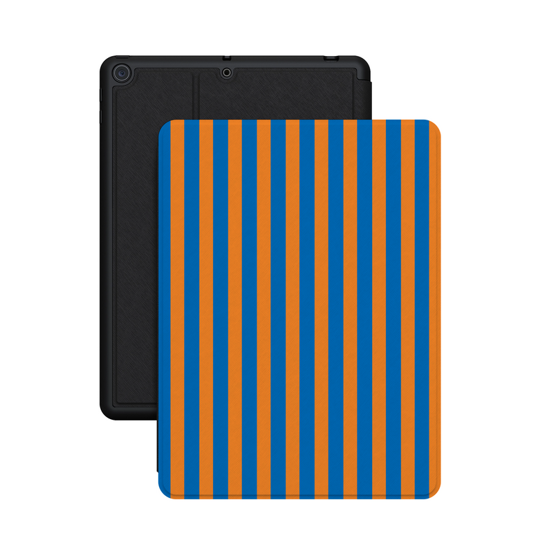 Go New York | Blue & Orange Stripes iPad Case - iPad 10.2" (7/8/9th Gen)
