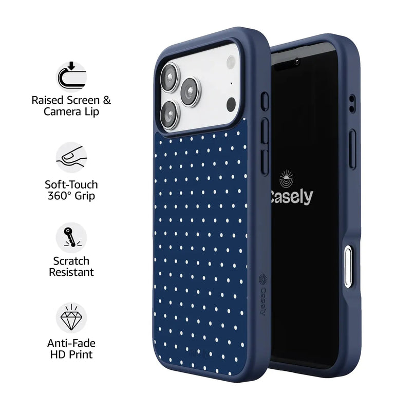 On the Dot | Navy Polka Dot Case