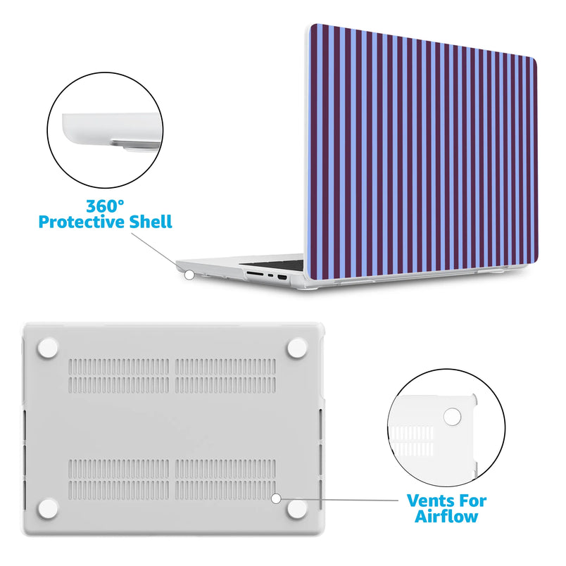 Perfect Stripes | Purple & Blue Stripes Laptop Shell