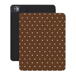 On the Dot | Teddy Brown & Pink Polka Dot iPad Case
