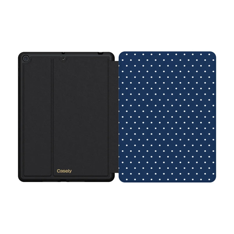 On the Dot | Navy Polka Dot iPad Case
