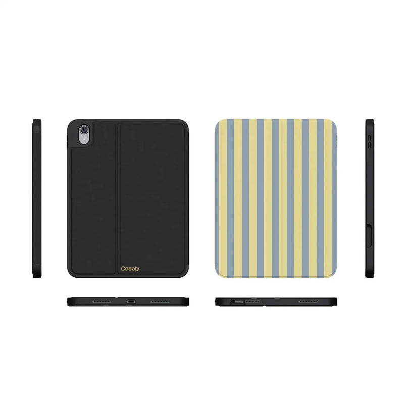 Coastline Stripes | Blue & Yellow iPad Case