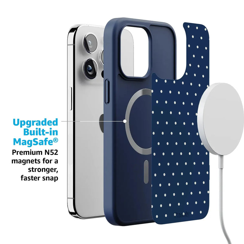On the Dot | Navy Polka Dot Case