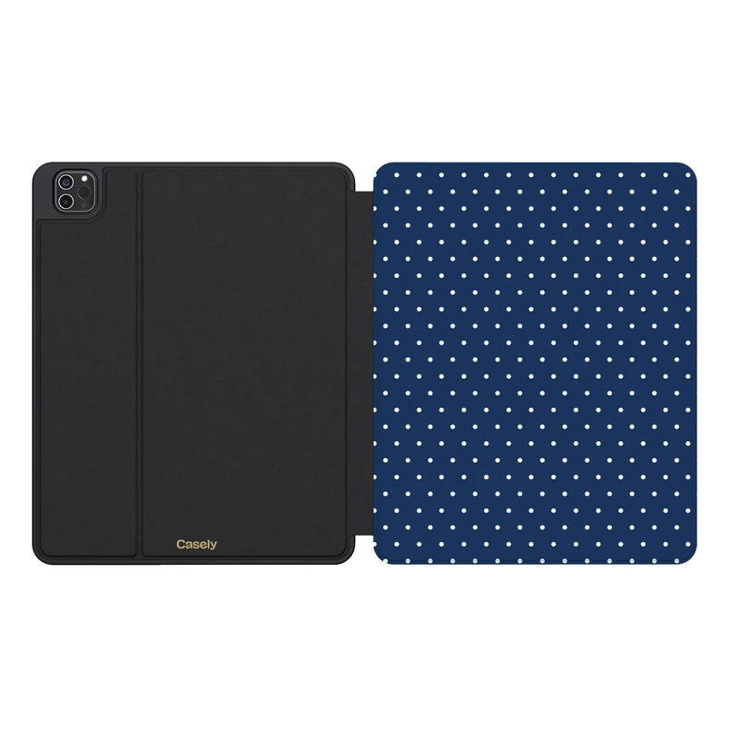 On the Dot | Navy Polka Dot iPad Case