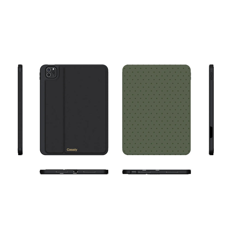 On the Dot | Olive Green Polka Dot iPad Case