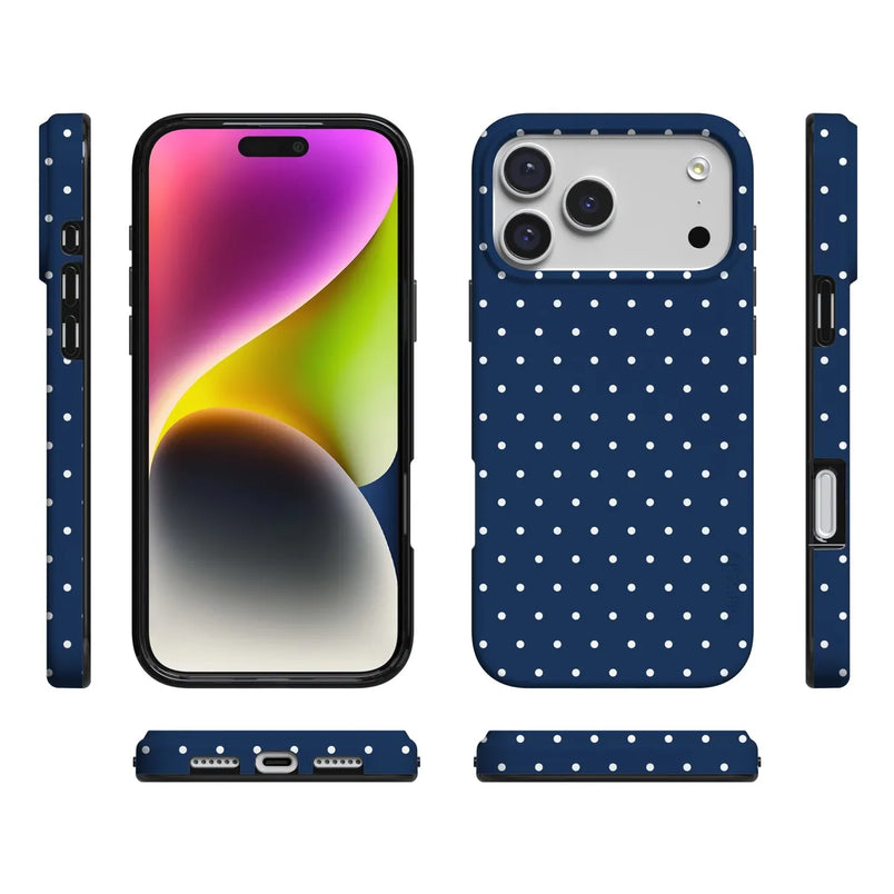 On the Dot | Navy Polka Dot Case