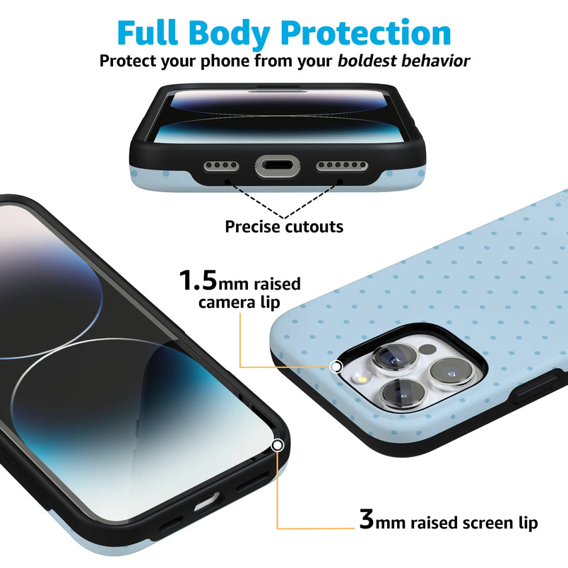 On the Dot | Blue Monochrome Polka Dot Case