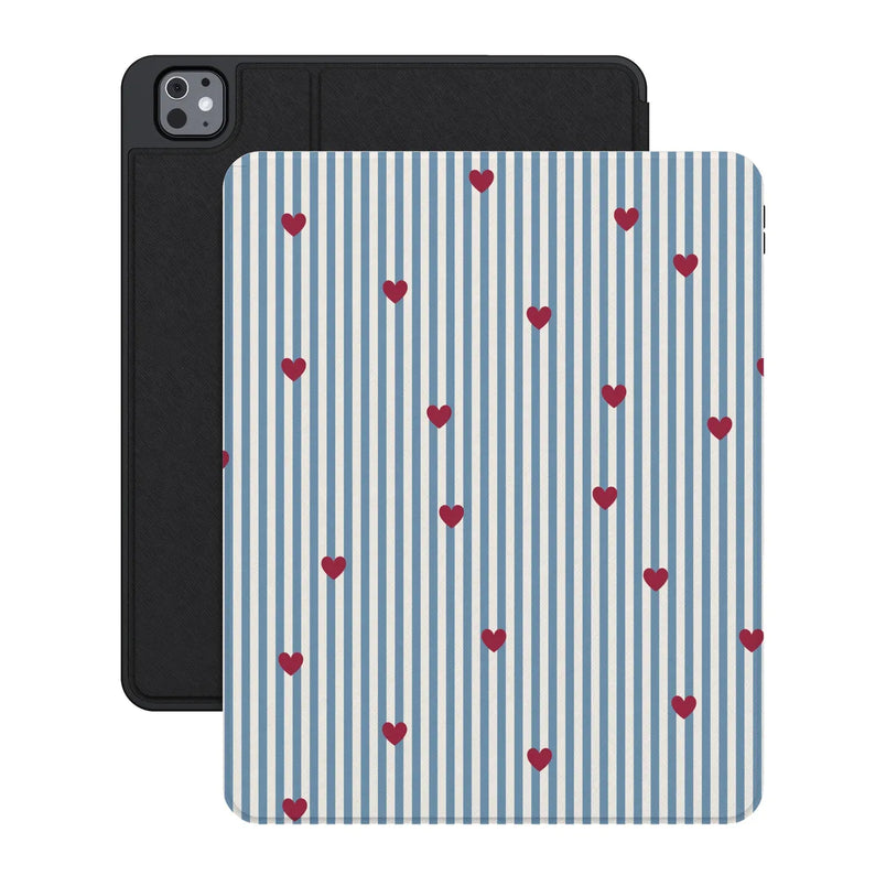 Love Lines | Blue Stripes iPad Case