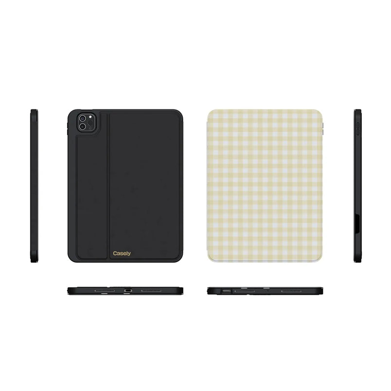Pastel Picnic | Yellow Gingham iPad Case