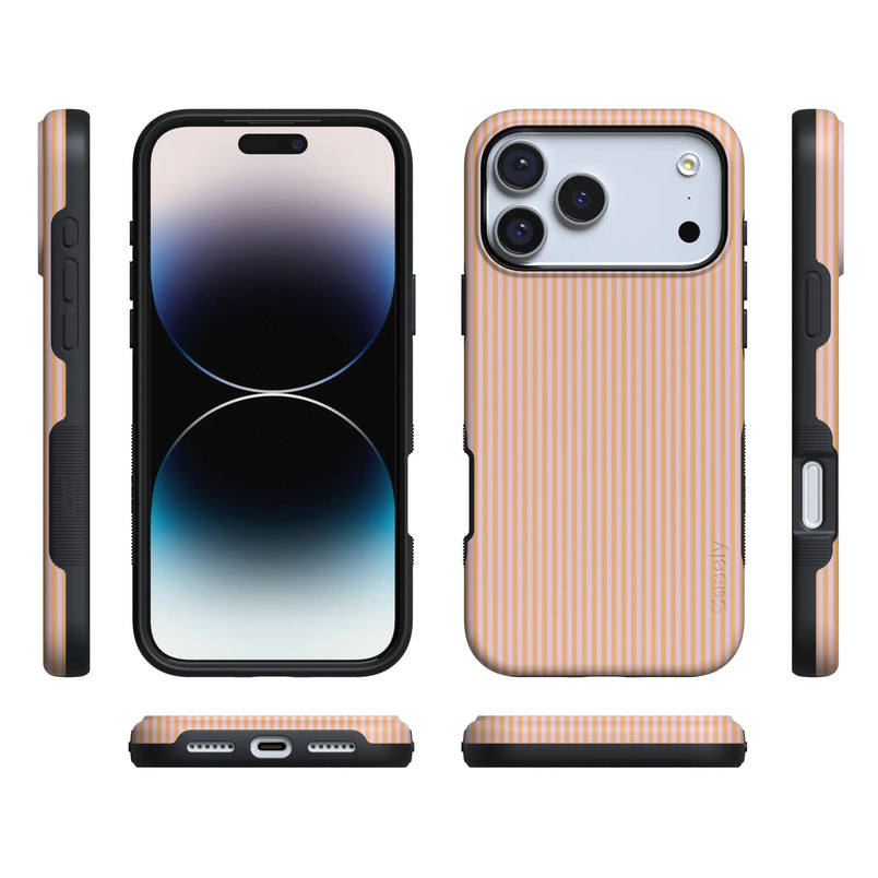 Stripes and the City | Orange & Pink Pinstripe Case