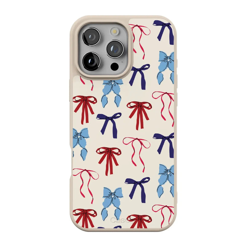 American Girlie | Red White & Blue Bows Case - iPhone 16 Pro