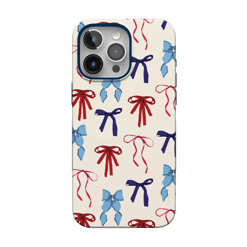 American Girlie | Red White & Blue Bows Case - iPhone 15 Pro