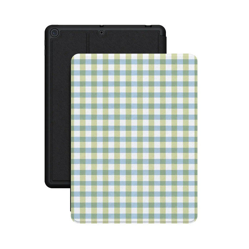 Pastel Picnic | Blue & Green Gingham iPad Case