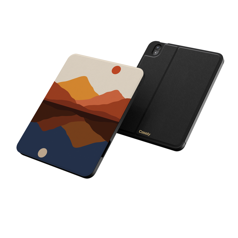 Opposites Attract | Day & Night Colorblock Mountains iPad Case