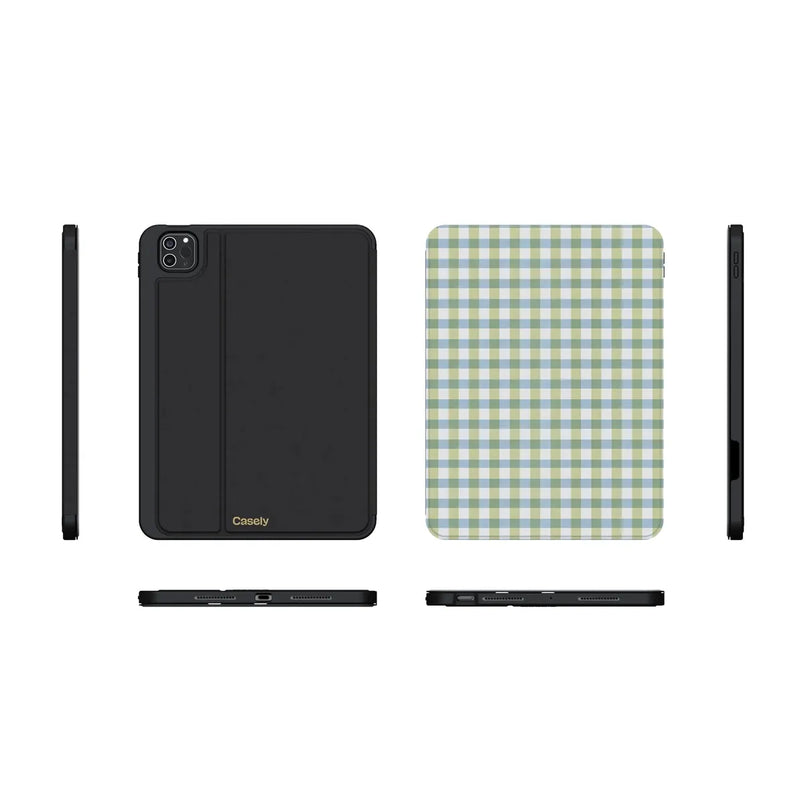 Pastel Picnic | Blue & Green Gingham iPad Case