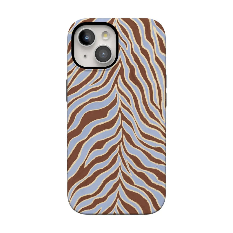Untamed | Brown & Blue Zebra Case - iPhone 15