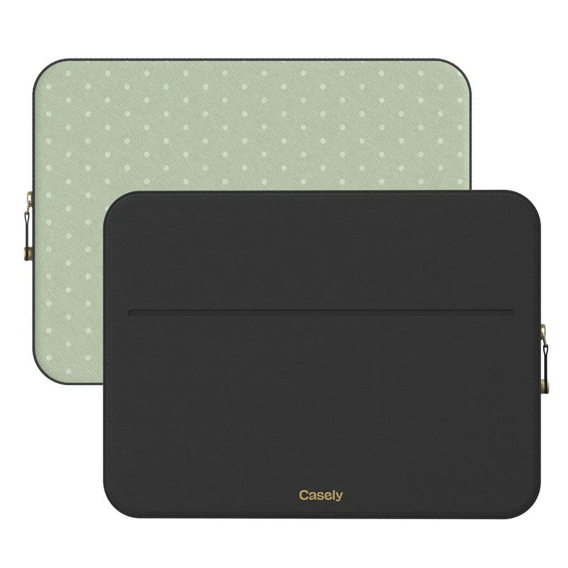 On the Dot | Green Polka Dot Laptop Case