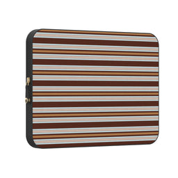 Retro Stripe | Brown & Light Blue Laptop Case