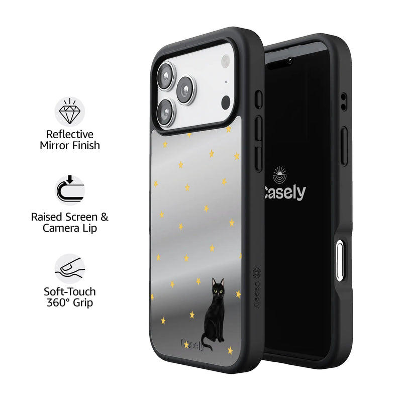 Black Meow-gic | Mirrored Cat Case