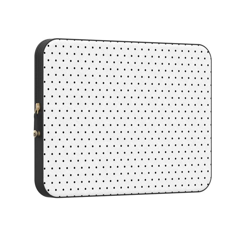 On the Dot | White Polka Dot Laptop Case